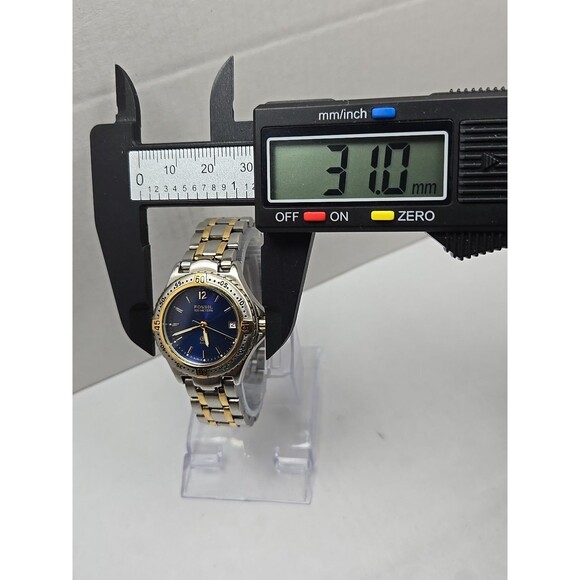 Fossil Blue AM3262 Two Tone Watch 31mm Blue Dial Date 100M Quartz New Battery WR - Picture 5 of 11